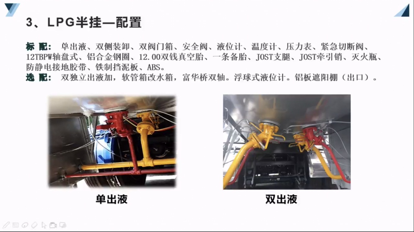 LPG液化氣體運輸半掛車配置